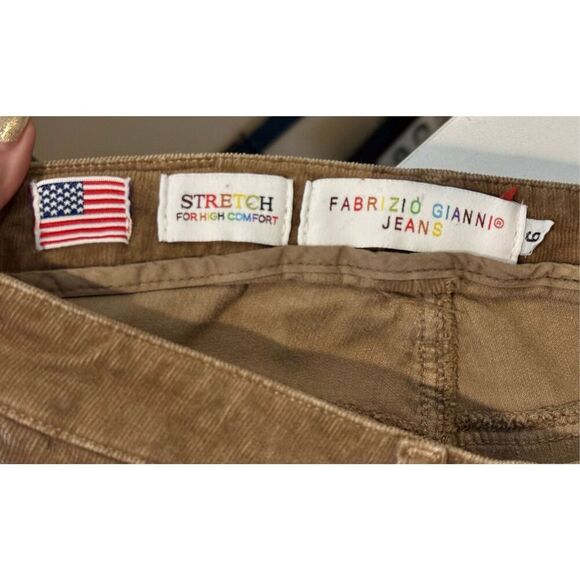 FABRIZIO GIANNI SLIM-FIT STRETCH TAWNY CORDUROY WOMENS SIZE 6 - Picture 6 of 13